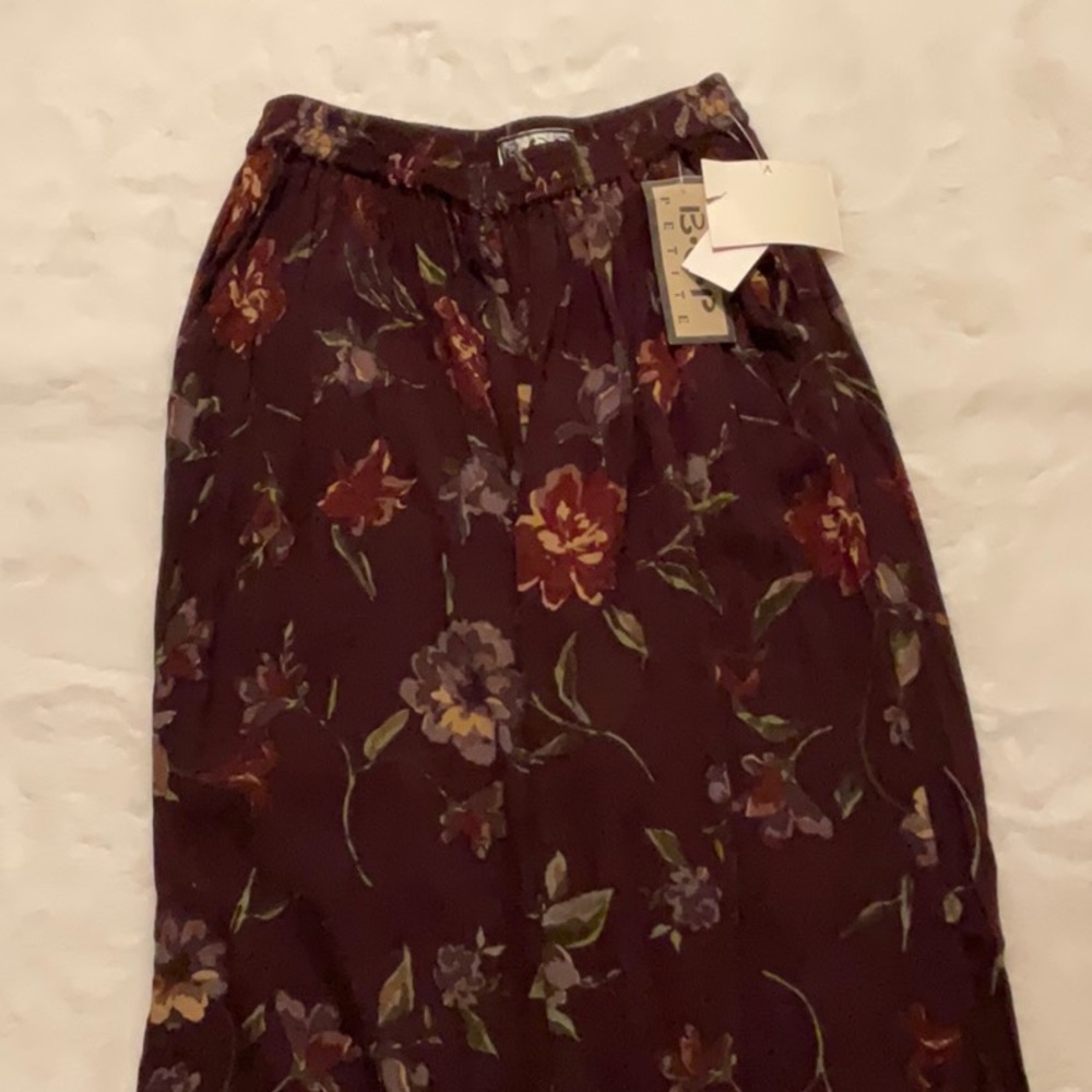 Bop petite gauzy floral pants NWT